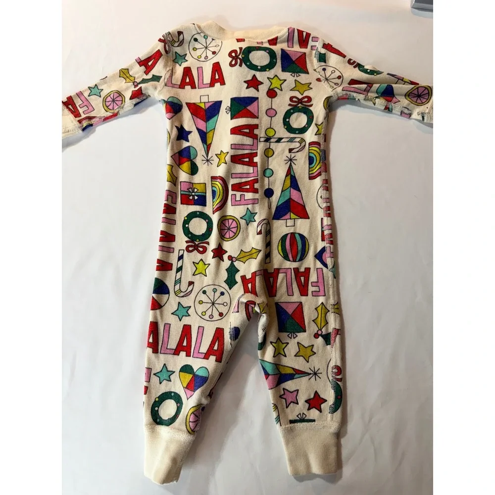 Hanna Andersson Baby 3-6M Organic Cotton Holiday Fa La La Zip Sleeper Pajamas